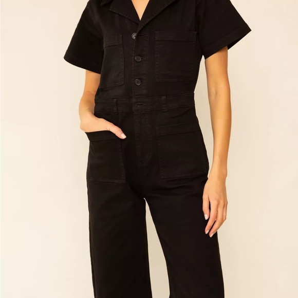 Black Short Sleeve Jumpsuit